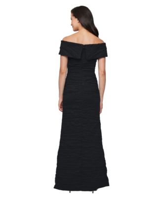 Women's Crinkle Detail Off-The-Shoulder Gown