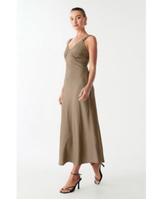 marle brown dress Gabriella Draped Mini Dress / Light Brown Marle | MESHKI