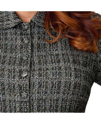 Plus Size Boucle Peplum Jacket