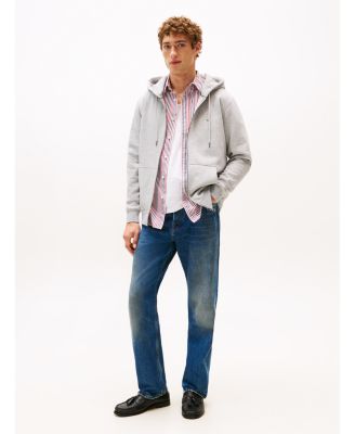 Men's Long Sleeve Zip-Front Flag Logo Hoodie