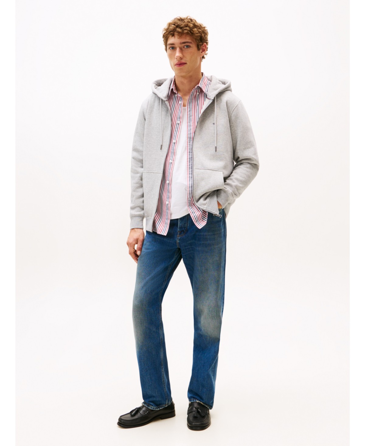 Мужские худи Tommy Hilfiger Men's Long Sleeve Zip-Front Flag Logo — фото 1