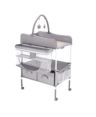 Foldable Baby Diaper Changing Station with Storage Drawers