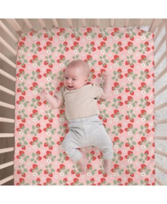 Crib Bedding Set for Baby Girls, Strawberry Sweet, 3 Pieces