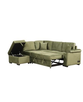 84.75" Sleeper Sofa Bed,2 in 1 Pull Out sofa bed L Shape Couch with Storage Ottoman for Living Room,Bedroom Couch and Small Apartment