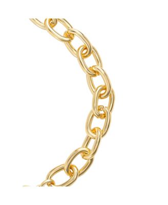 Pave Initial Charm Bracelet - 7.5'' Gold Tone Link