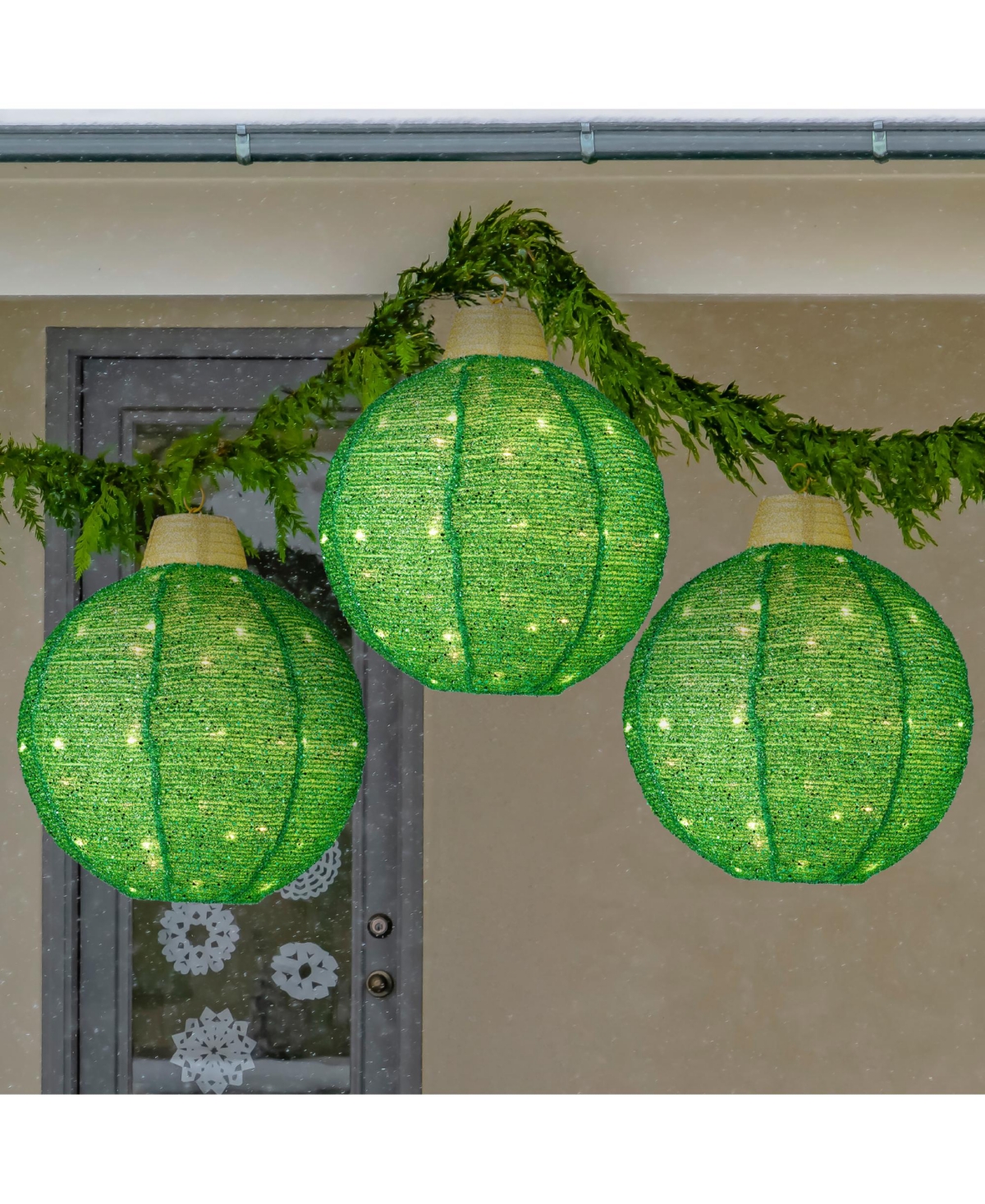 Best Choice Products 3-Piece Hanging Pop-Up Outdoor Christmas Ornaments, Led Lights, 8 Light Functions