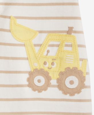 Baby Boys' Tractor Fun Cotton Striped Sunsuit