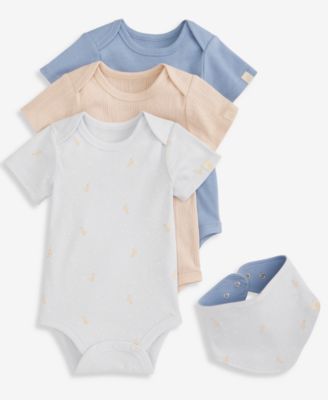 Baby Boys' Traffic Patrol Cotton Bodysuits & Bib, 4-Piece Set