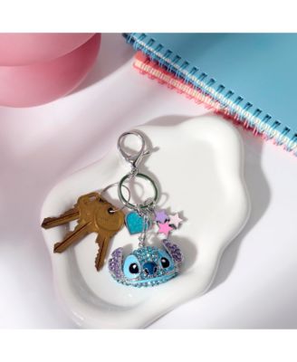 Stitch Pave Crystal Keychain with Heart & Star Charms