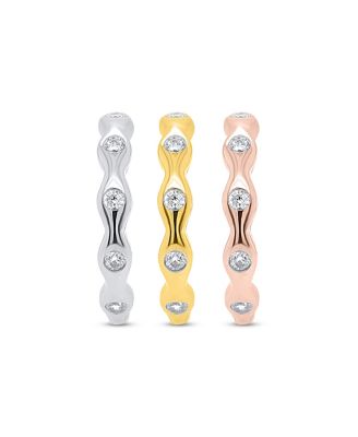 3-Pc. Lab-Grown Diamond Stack Ring (1.ct. t.w.) Set in Sterling Silver, 14k Yellow Gold Plating & 14k Rose Gold Plating Sterling Silver