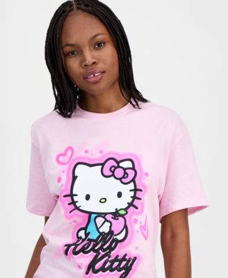 Juniors' Hello Kitty Graphic-Print Cotton T-Shirt