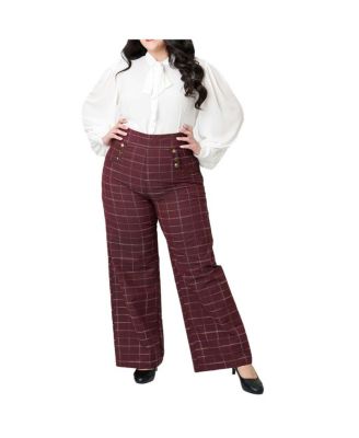 Plus Size 1940s Ginger Wide Leg Pants