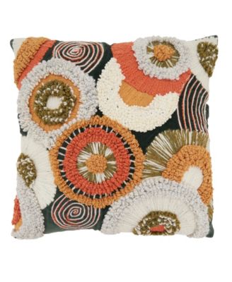 Velvet Boho Circles Poly Filled Decorative Pillow, 20" x 20"