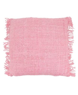 Fringe Poly Filled Decorative Pillow, 20" x 20"