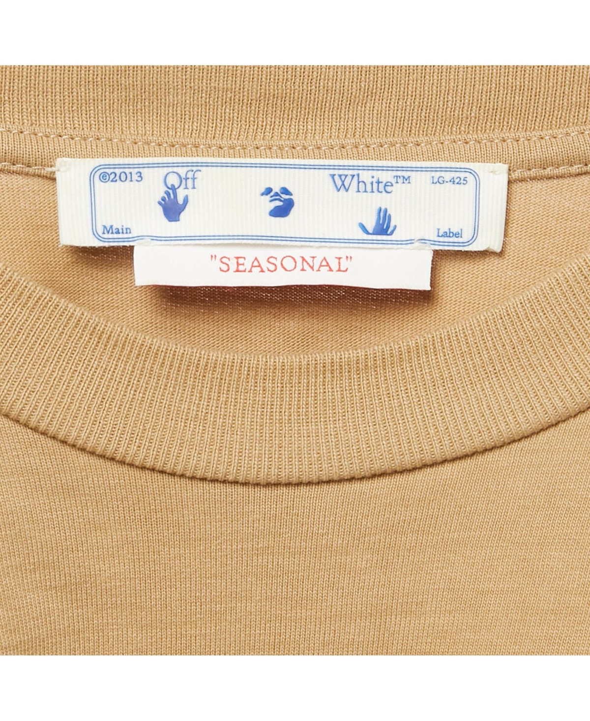 Pre-Owned Off-White Women's Brown Logo Embroidered Cotton T-Shirt