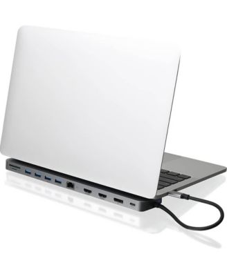 13-Port USB-C Triple Display 4K Docking Station HD Slim Multi-Port Adapter – Gray