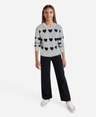 Girls' Multi Heart Crew Sweater