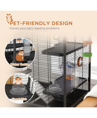 Large Hamster Cage Rat Cage on Wheels w/ Storage Shelf, Tubes