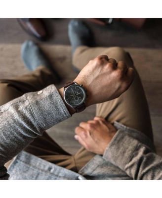 Men's Chrono S2 Chronograph Brown Leather Strap Watch 43mm