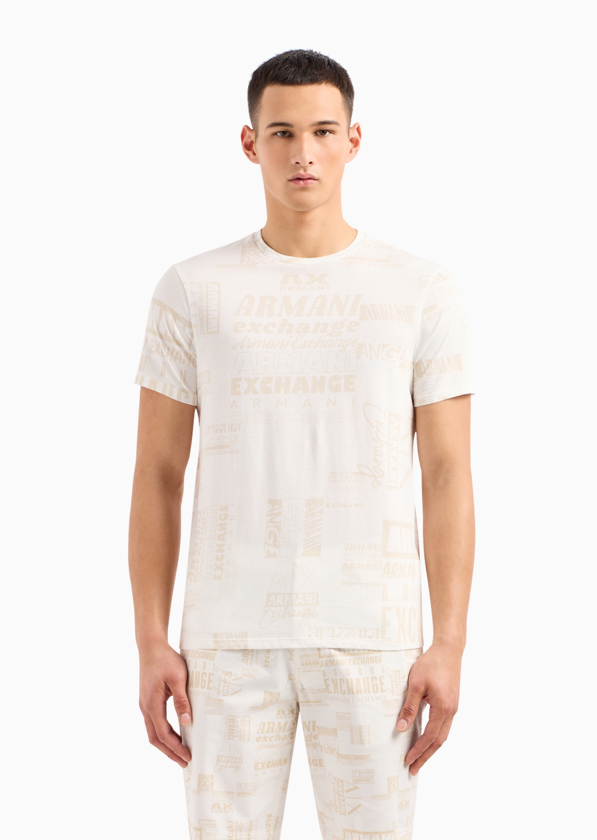 A|X Armani Exchange Men's Regular-Fit All-Over Logo T-Shirt