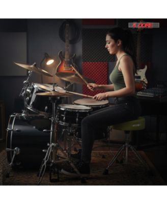 Drum Throne w Backrest 4" Padded Stool Airlift Adjustable 25.5" Drummer Chair 441Lb Capacity