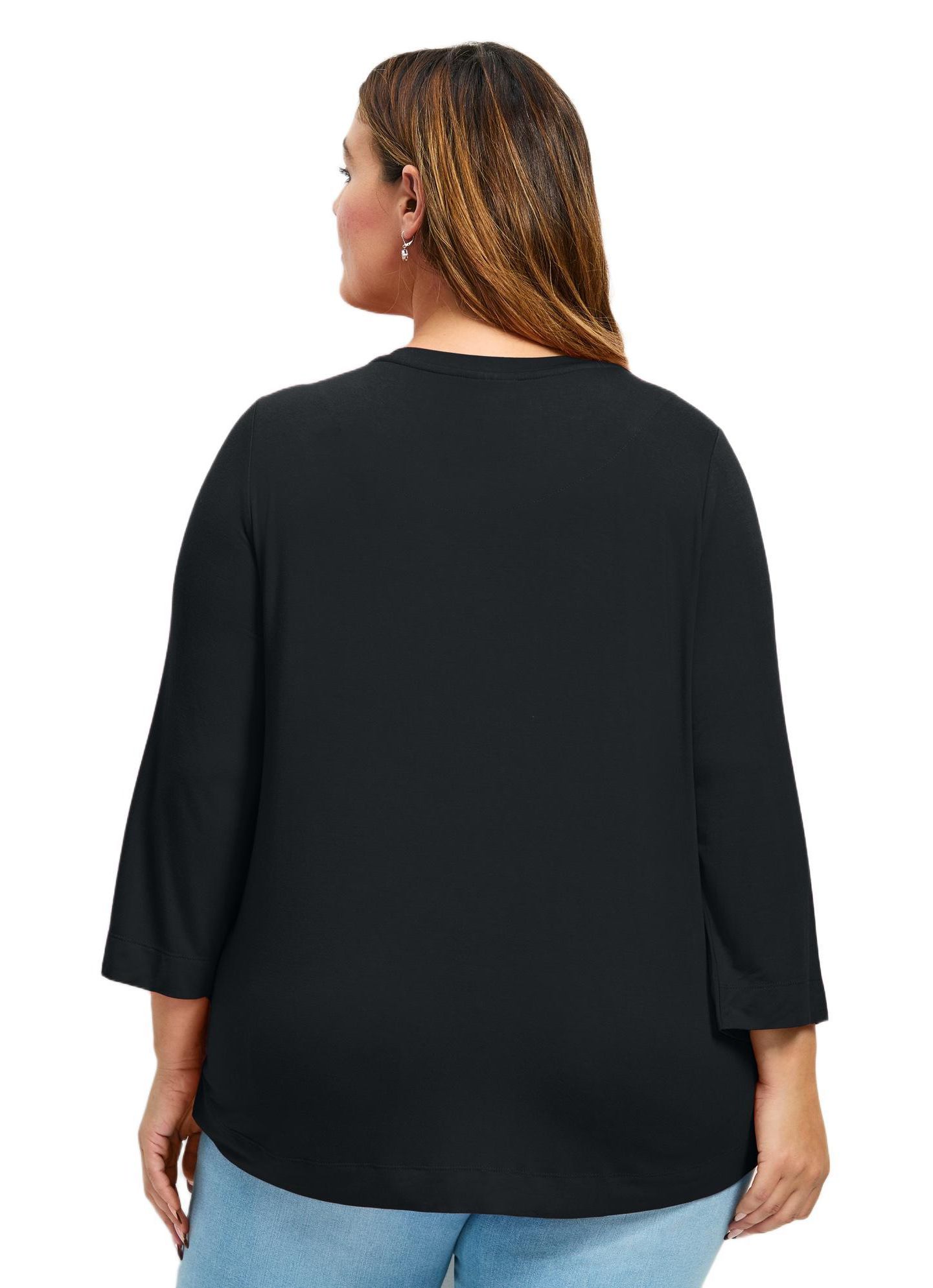 Женский топ Avenue Plus Size Love Heart, цвет: Чёрный — фото 2