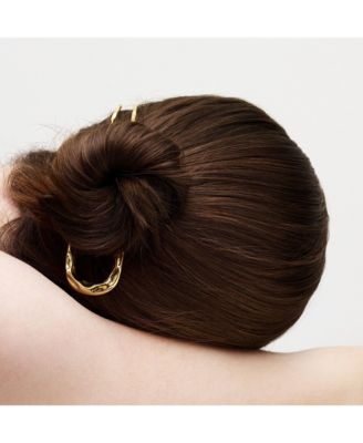 Midi Wavy French Hair Pin in Silver