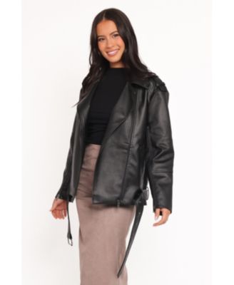 Women's Parsons Oversized Faux Leather Moto Jacket