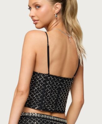 Women's Jenny Beaded Mesh Boned Top