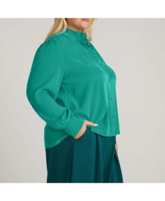Plus Size Endora Stretch Cupro Blouse