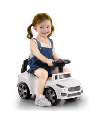 Ride On Push Car for Toddlers 1-3, Sit-to-Stand Racer with Music Wheel & Under-Seat Storage, Ride Toy for Boys Girls White