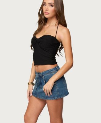 Women's Zoee Twisted Textured Halter Top