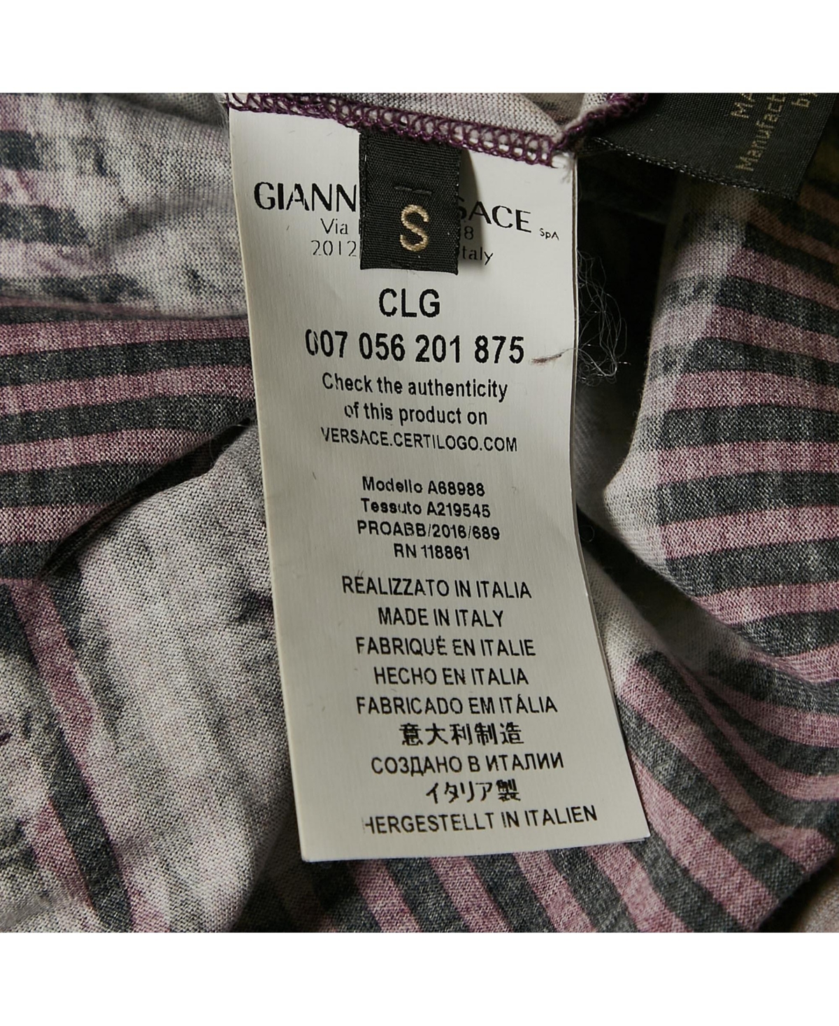 Pre-Owned Versace Men's Black/purple Medusa Print Jersey Lenticular Foulard T-Shirt