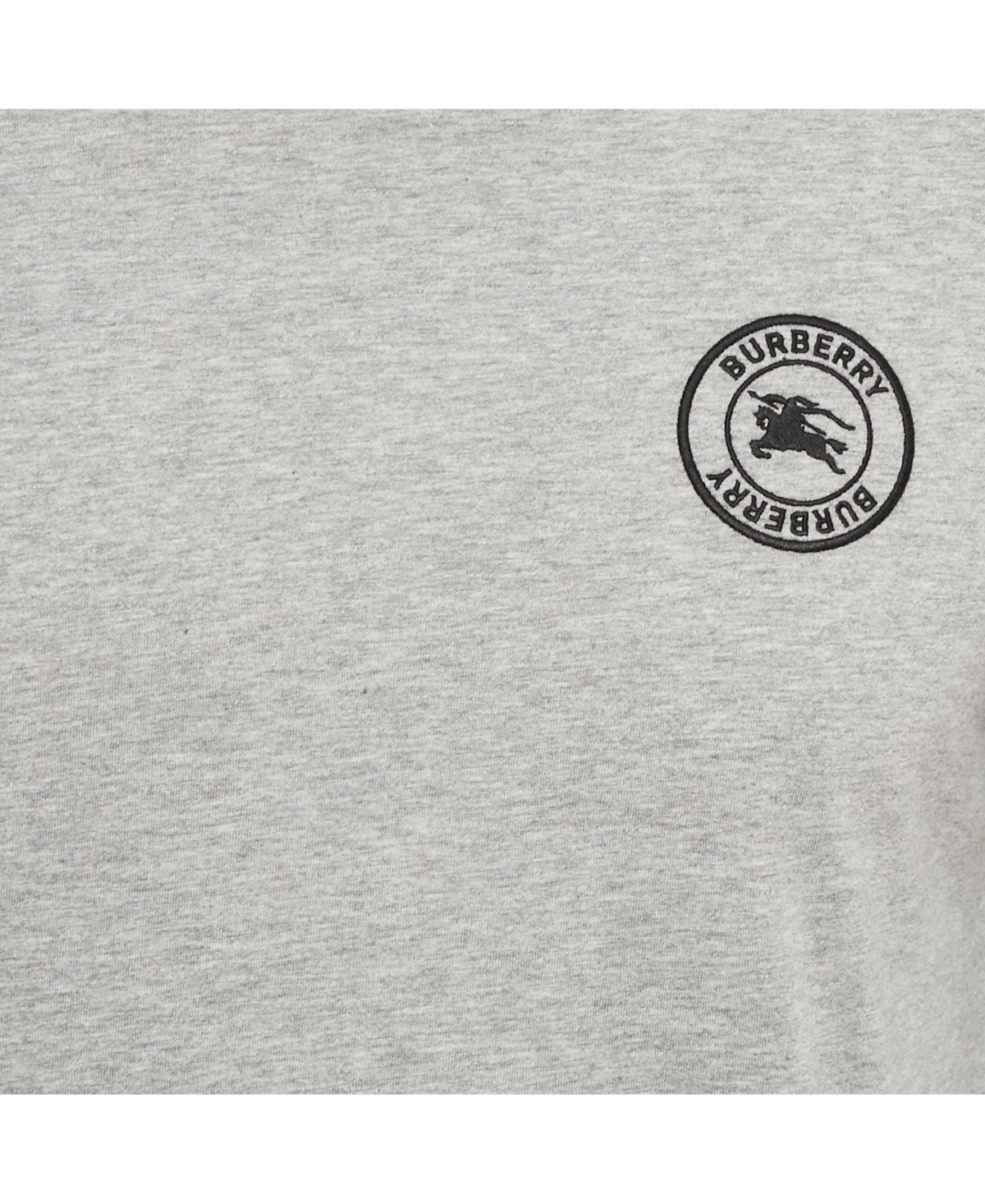 Pre-Owned Burberry Men's Grey Melange Embroidered Jersey Crewneck T-Shirt