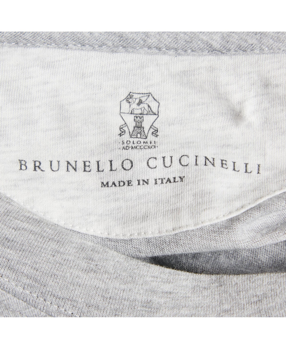 Pre-Owned Brunello Cucinelli Men's Grey Melenga Jersey Crewneck T-Shirt
