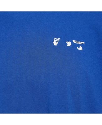 Men's Blue Logo Print Cotton T-Shirt