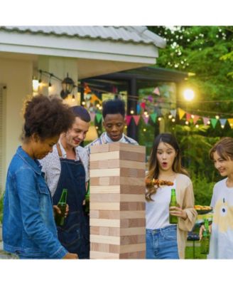 Wooden Tumbling Tower Game 54 Blocks Family Stacking Game