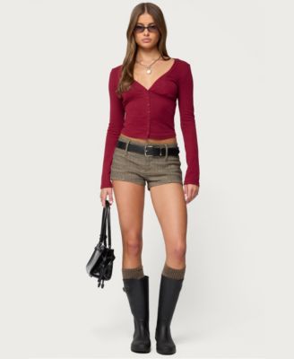 Women's Charla V Neck Button Up Top