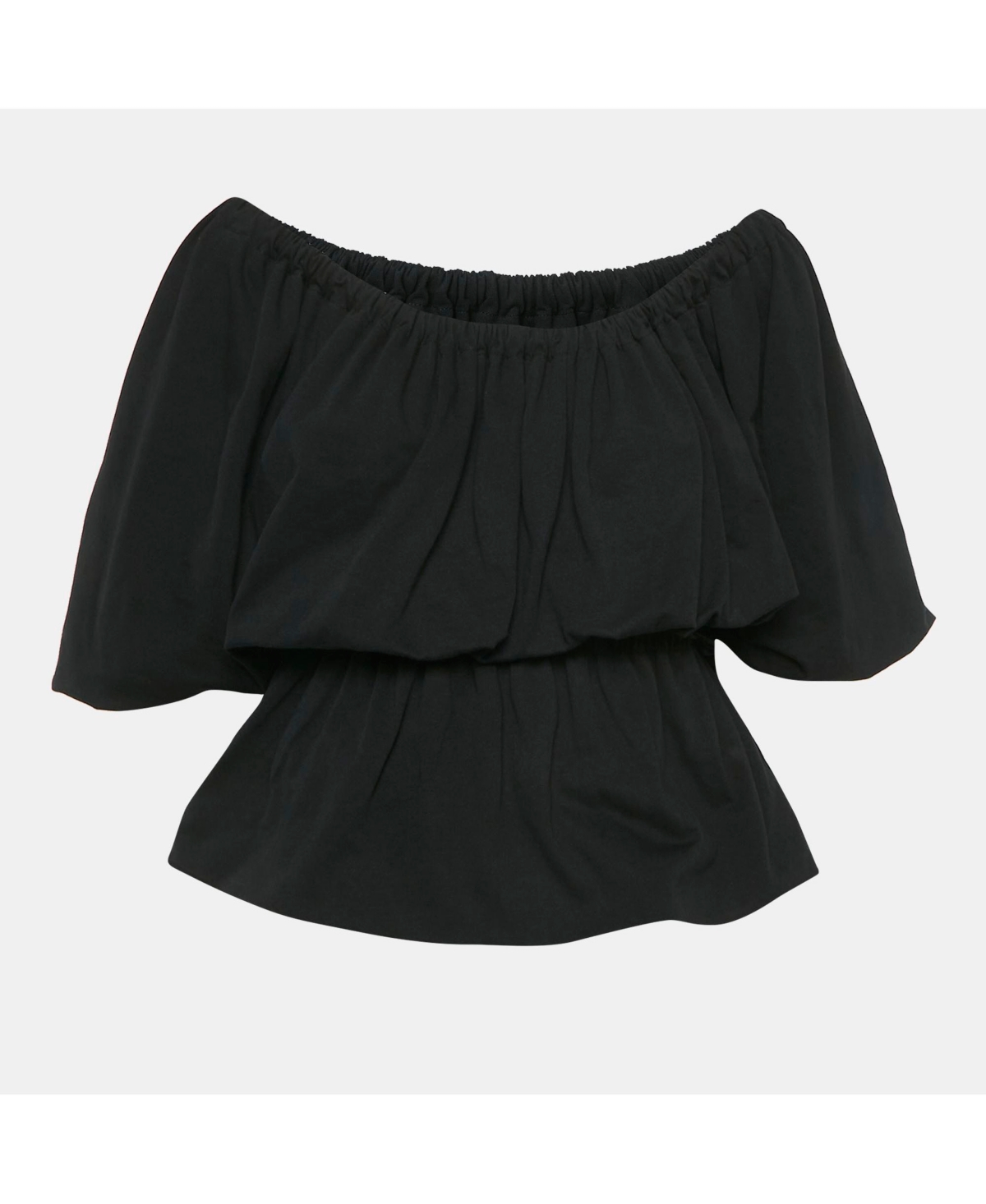 Pre-Owned Dries Van Noten Women's Black Cotton Knit Elasticized Detail Top