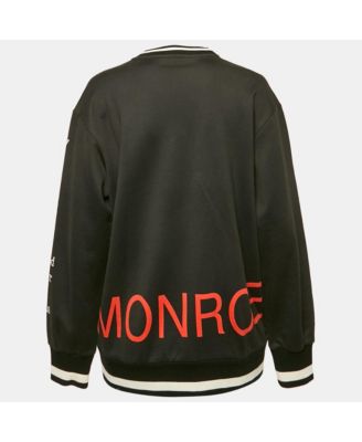 Women's Black Marilyn Monroe Print Cotton Oversized Sweatshirt