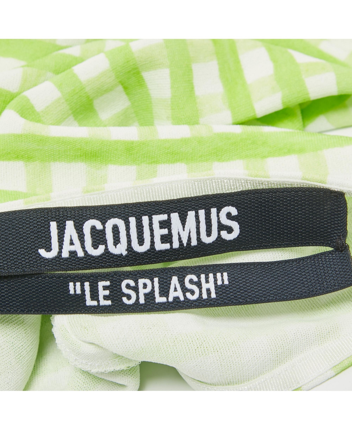 Pre-Owned Jacquemus Women's Green Checks Jersey Le Body Nodi Bodysuit