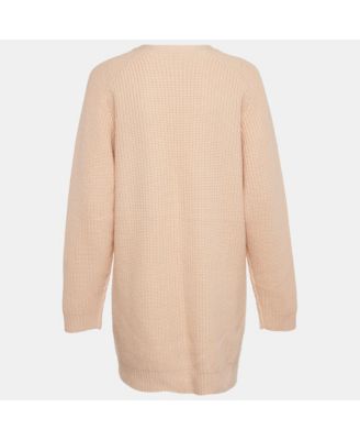 Women's Pastel Pink Cashmere Knit Button Front Cardigan