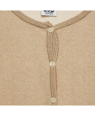 Women's Pre-Owned D&g Junior Gold Lurex Knit Button Front Cardigan