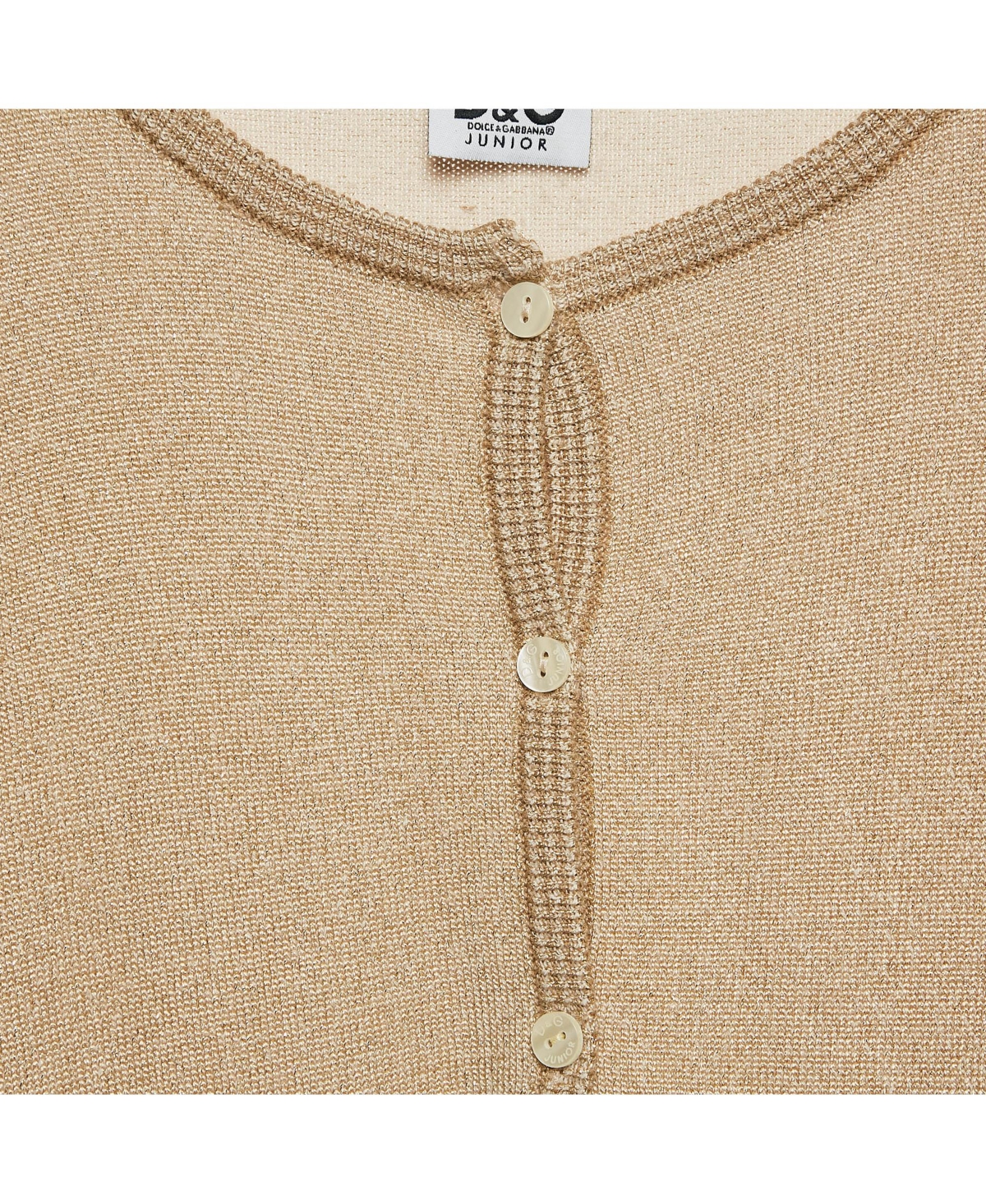 Pre-Owned Dolce & Gabbana Women's Pre-Owned D&g Junior Gold Lurex Knit Button Front Cardigan