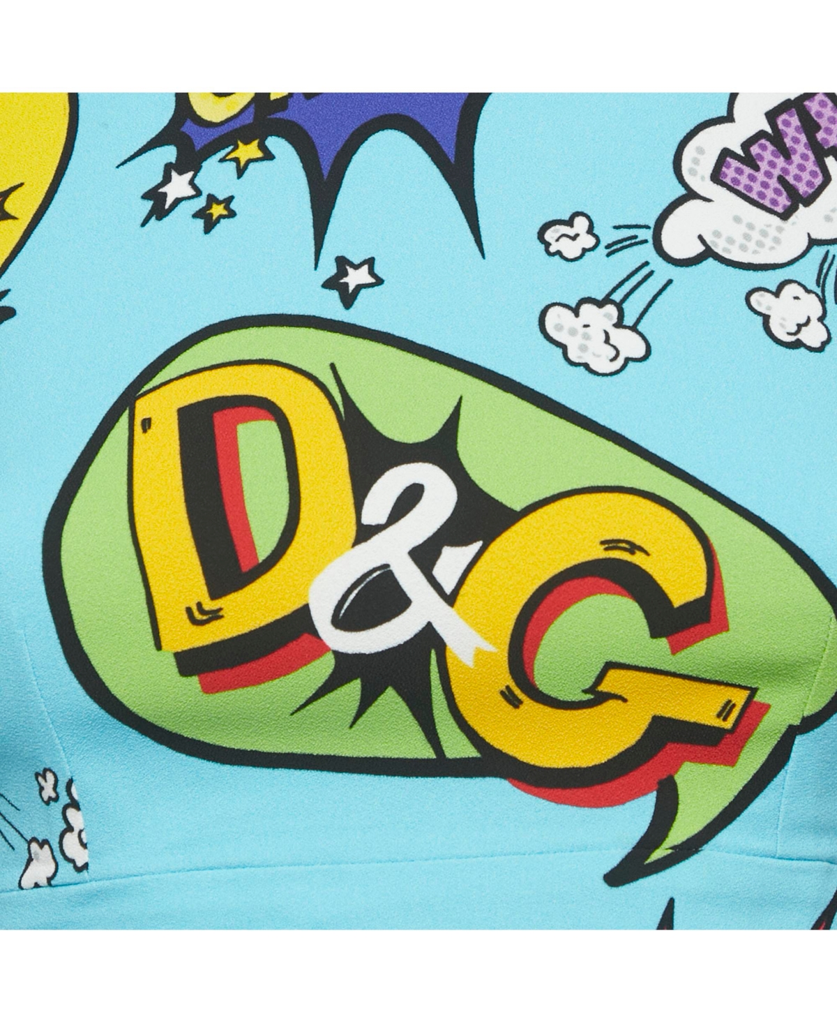 Pre-Owned Dolce & Gabbana Women's Blue Printed Crepe Sleeveless Crop Top & Shorts Set