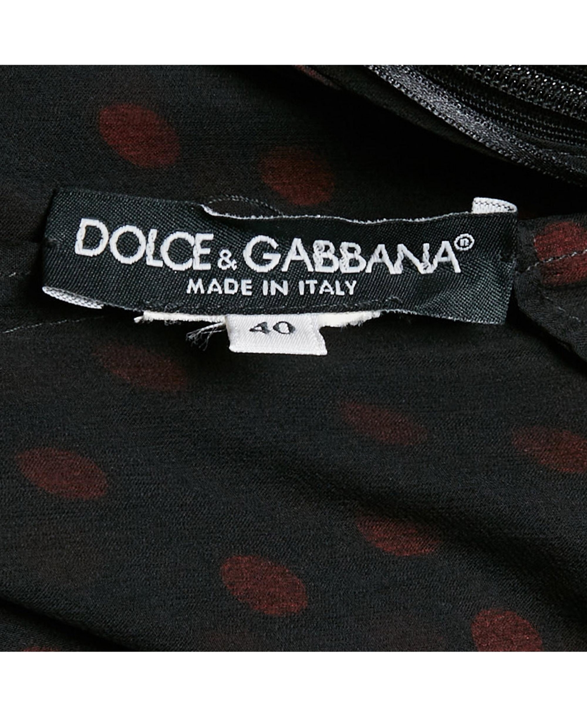 Pre-Owned Dolce & Gabbana Women's Black Polka Dots Silk Tiered Maxi Dress