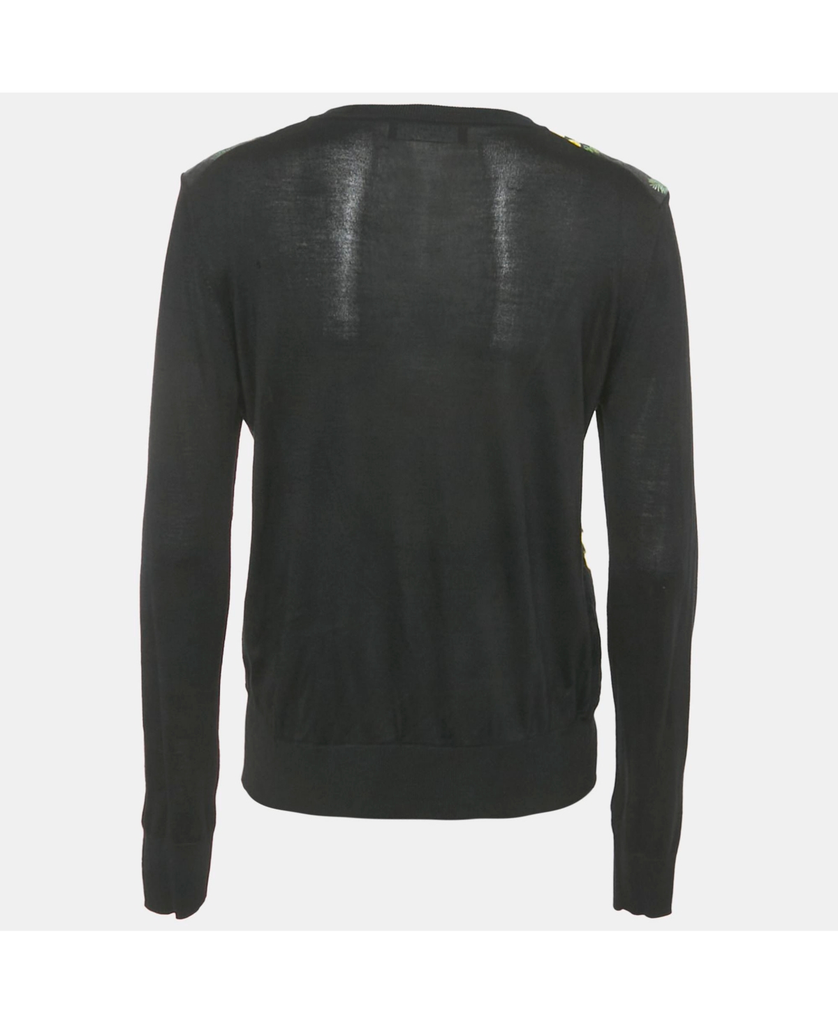 Pre-Owned Dolce & Gabbana Women's Black Floral Jacquard Cotton Cardigan