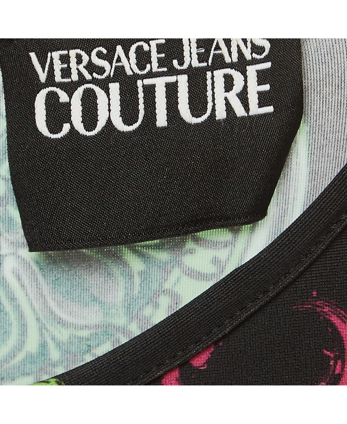 Pre-Owned Versace Women's Jeans Couture Black Baroque Printed Bodysuit