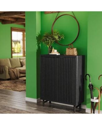 Narrow Hallway Shoe Cabinet with Wooden Doors