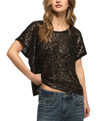 Women's Sequin Short-Sleeve Top